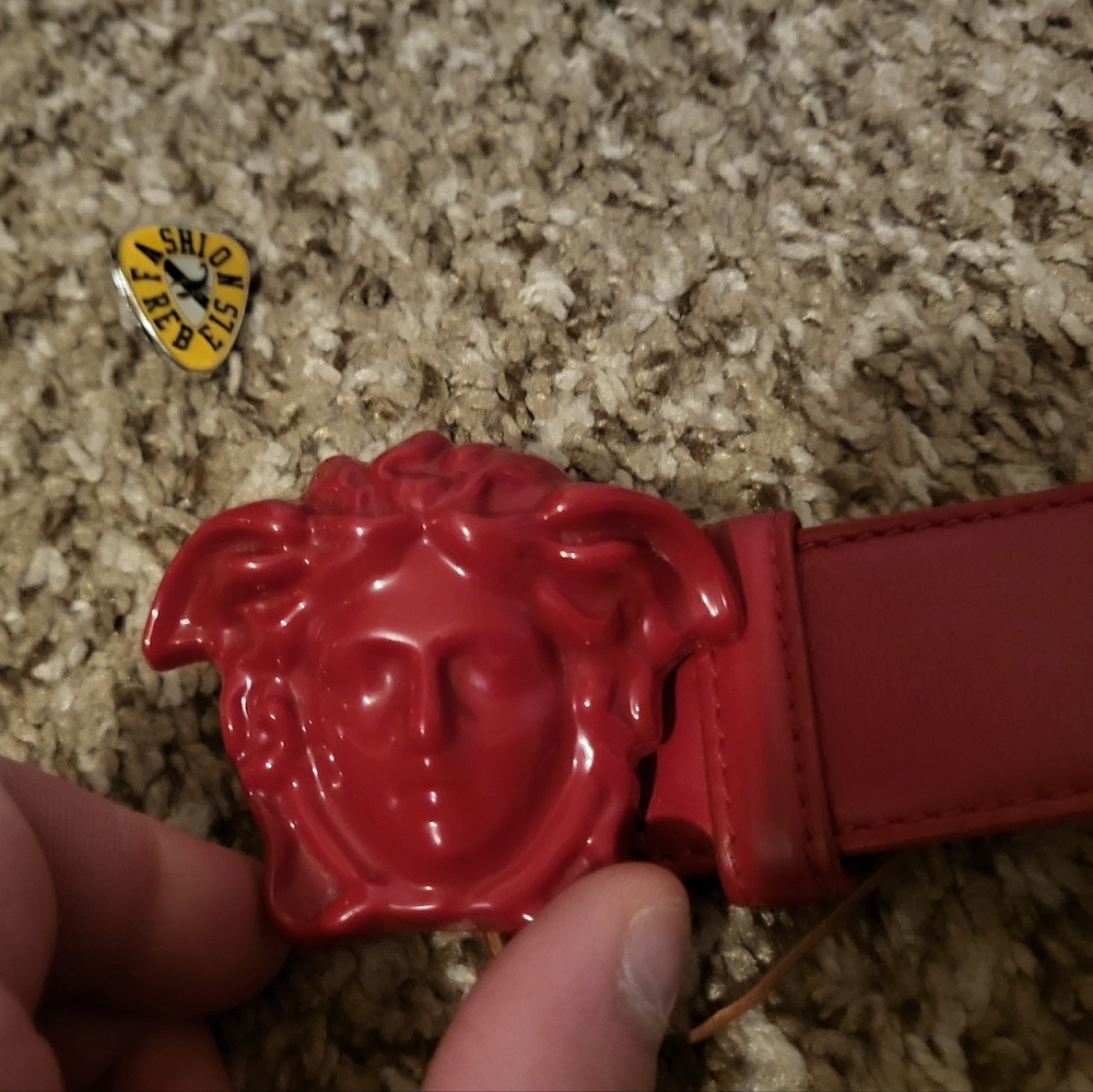 Versace Red Mens Belt